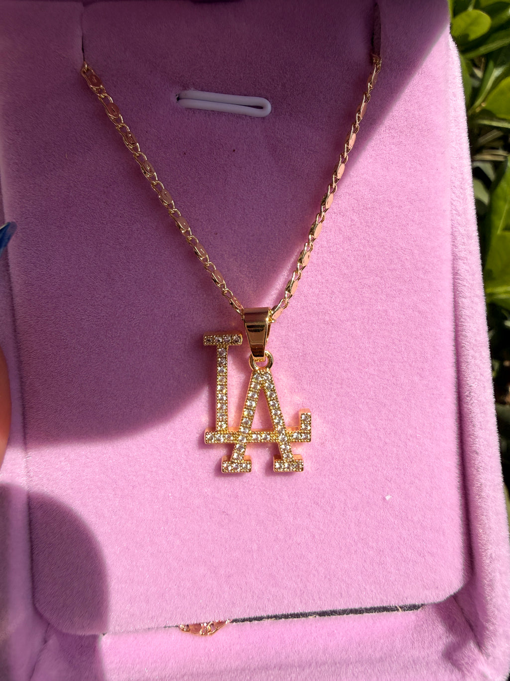Small “LA” bling necklace