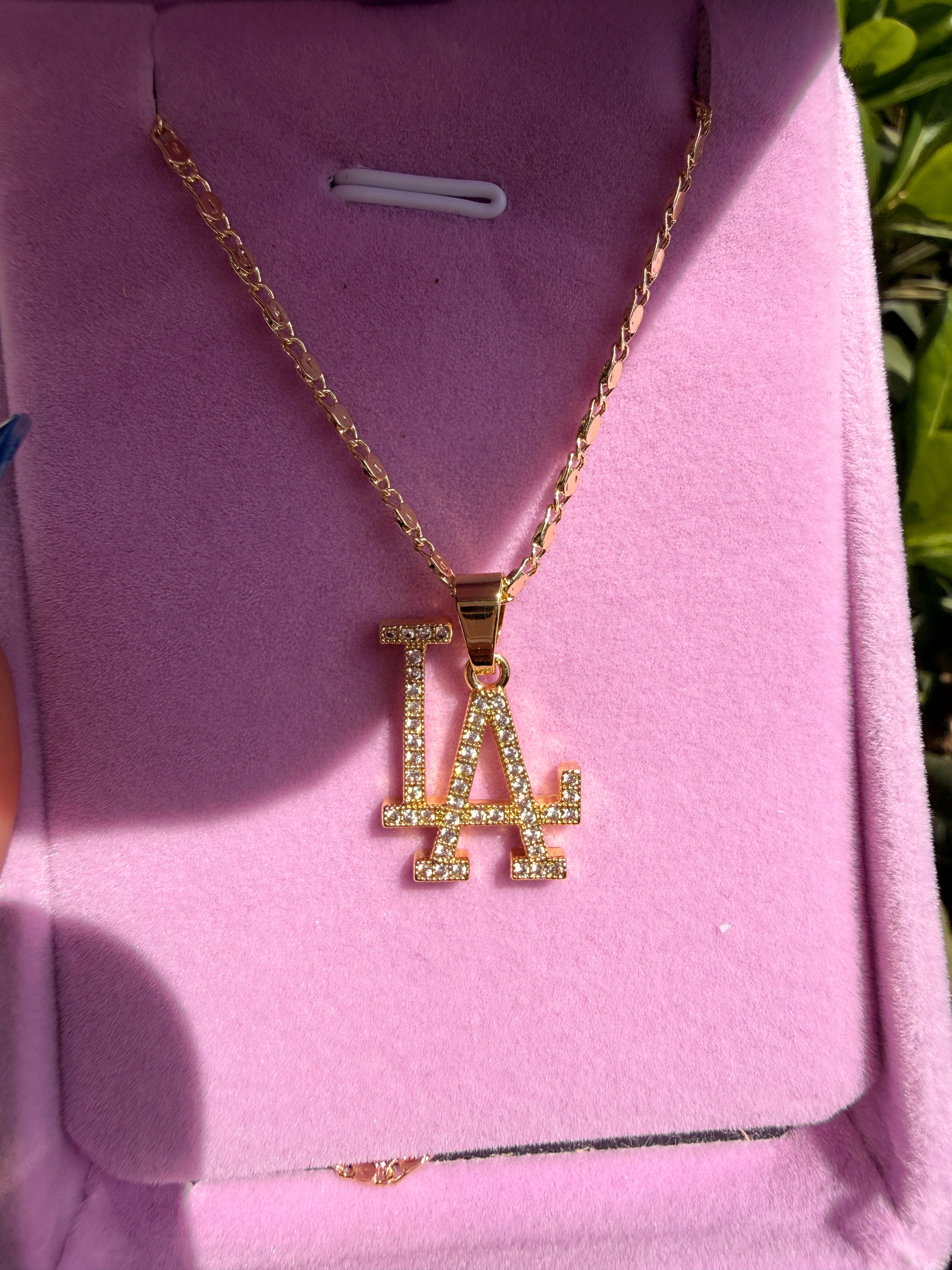Small “LA” bling necklace
