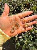 Chunky studded initial necklace