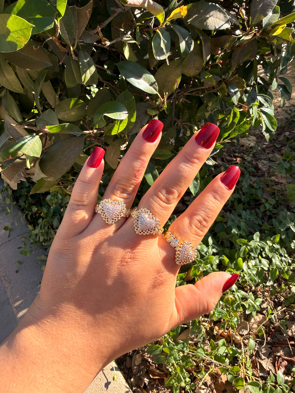 Pink heart ring