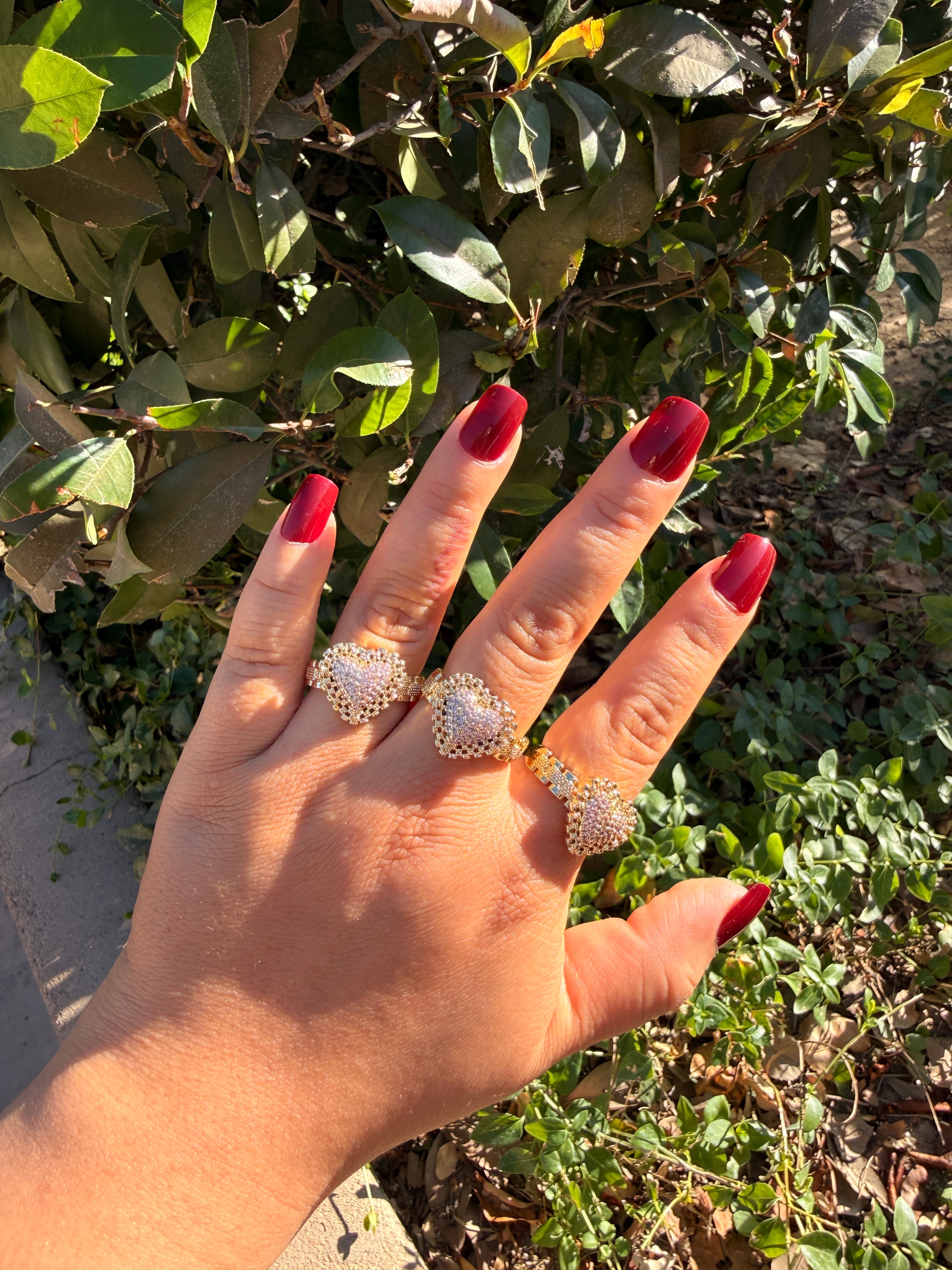Pink heart ring