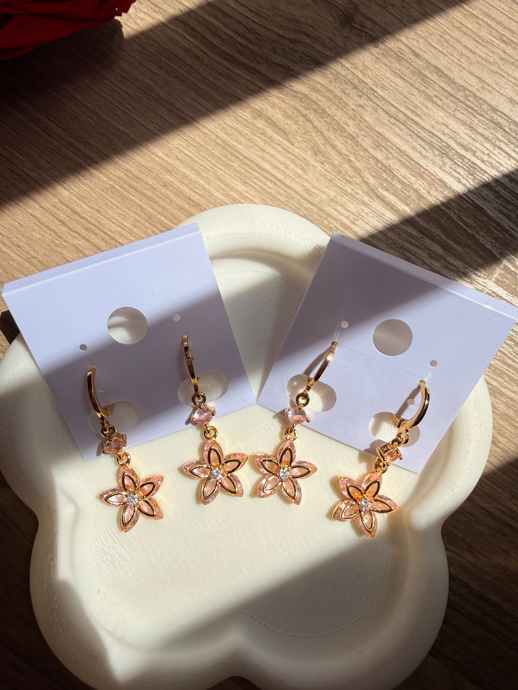 Hibiscus Flower Dangle Earrings