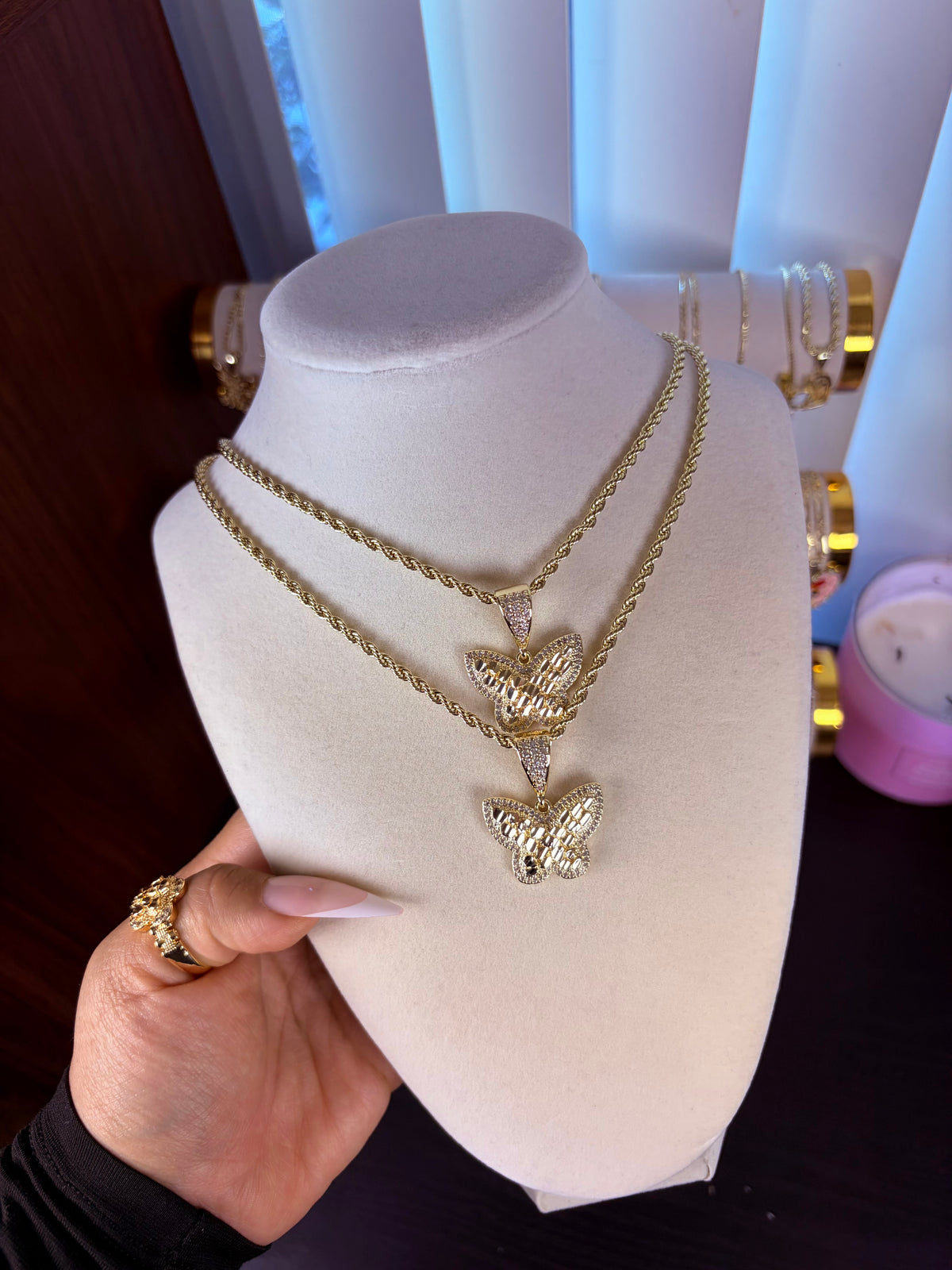 Butterfly nugget necklace