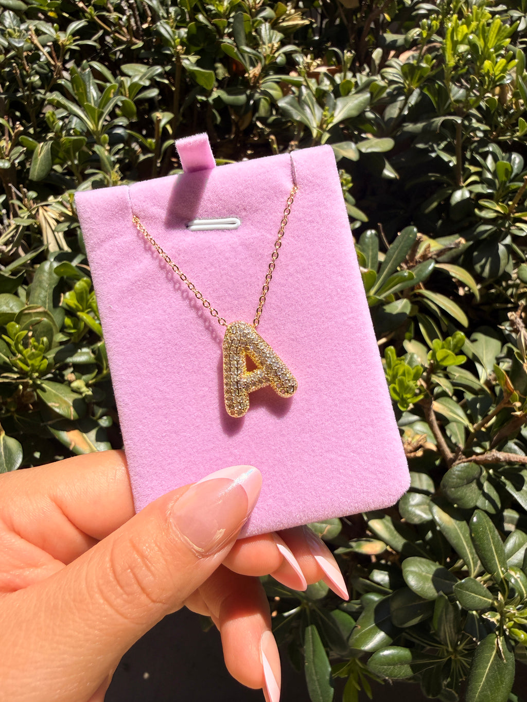 Chunky studded initial necklace