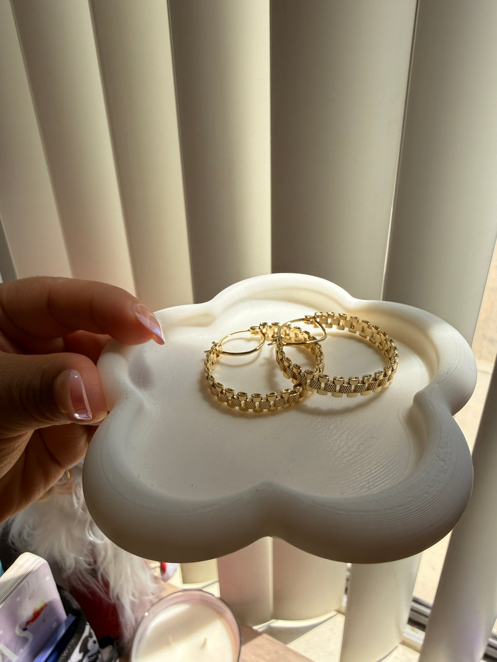 Textured Chain Hoops