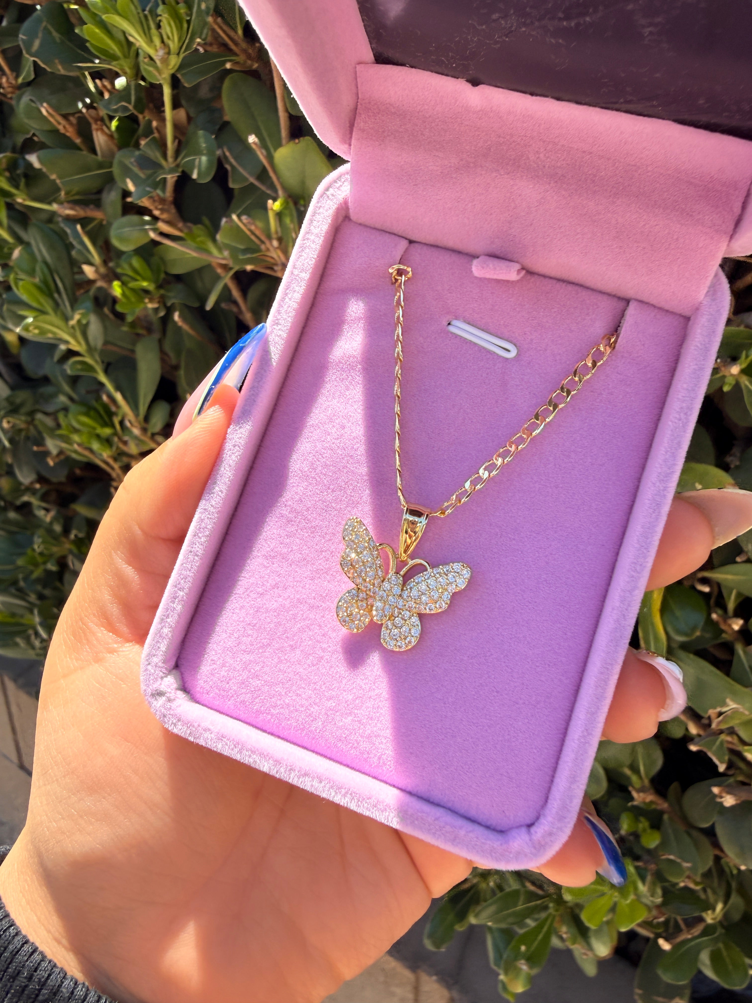 Bling butterfly necklace