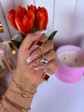 Small clover bracelet (burgundy & silver)