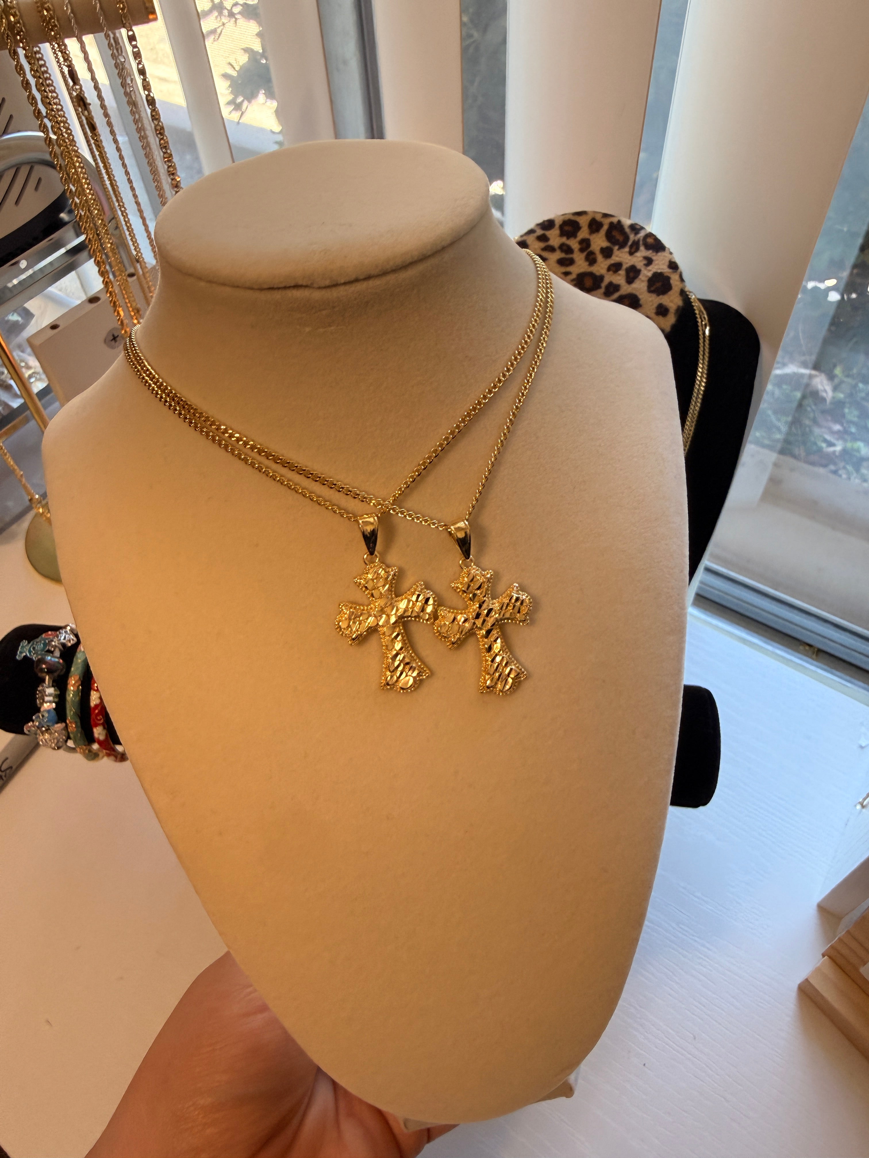 Cross nugget necklace