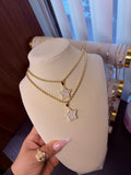 Pink star necklace
