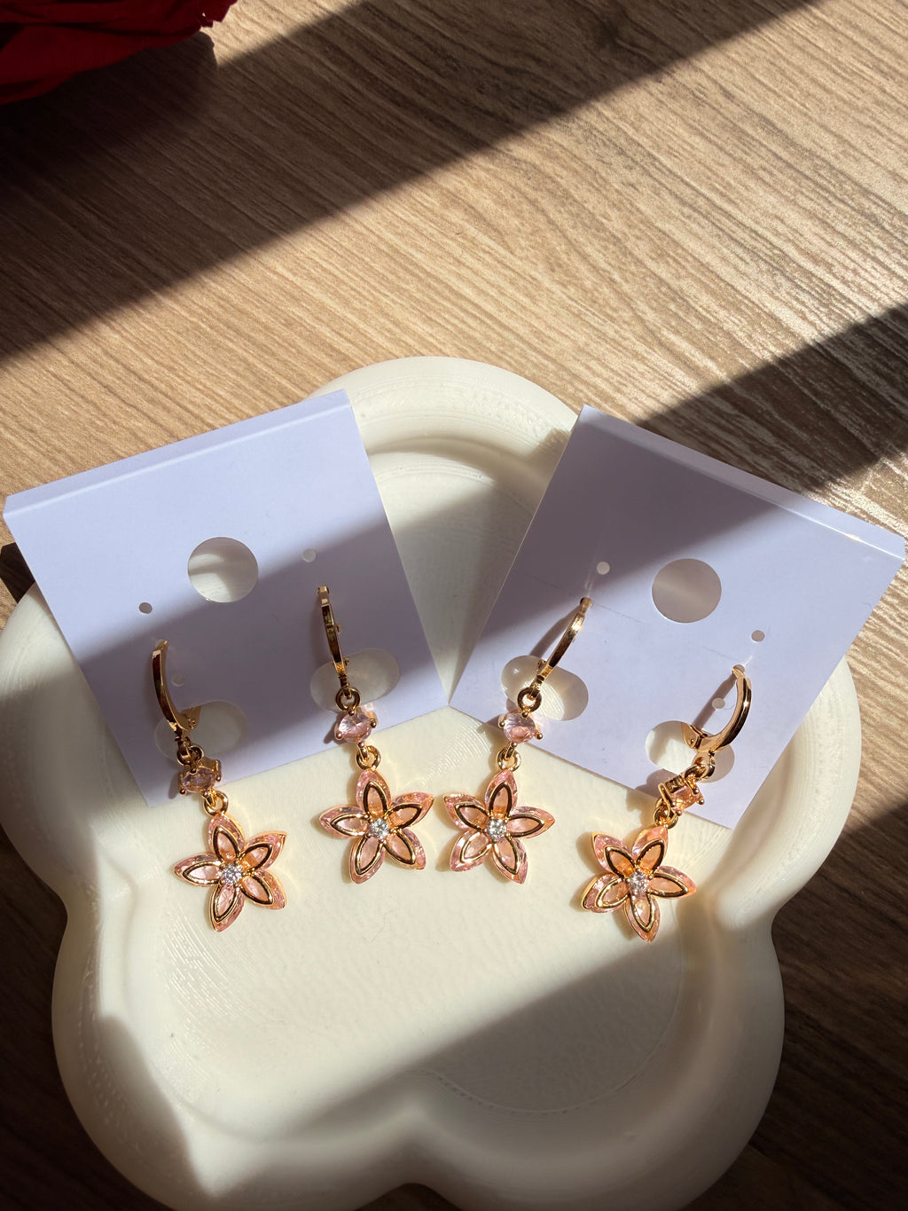 Hibiscus Flower Dangle Earrings