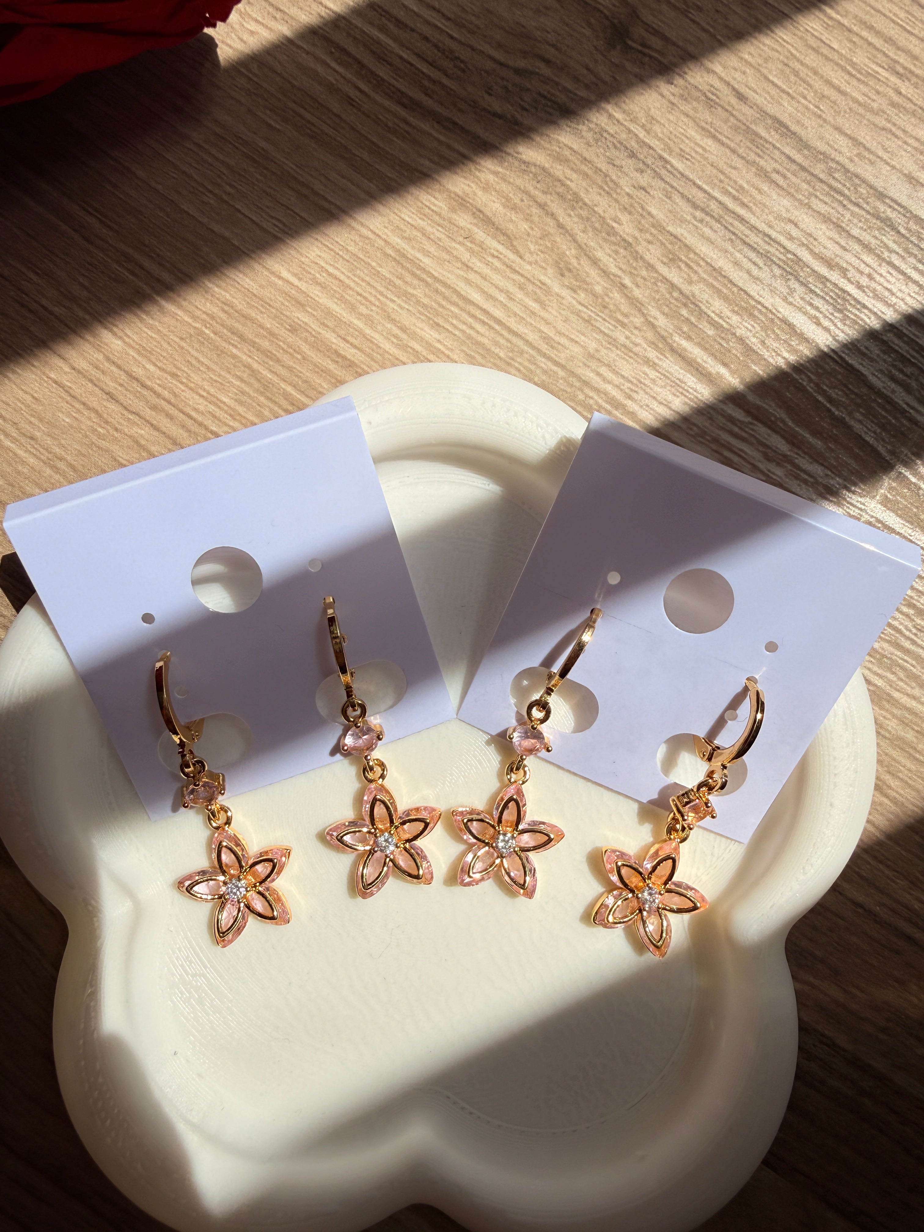 Hibiscus Flower Dangle Earrings