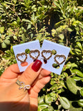 Heart chain earrings