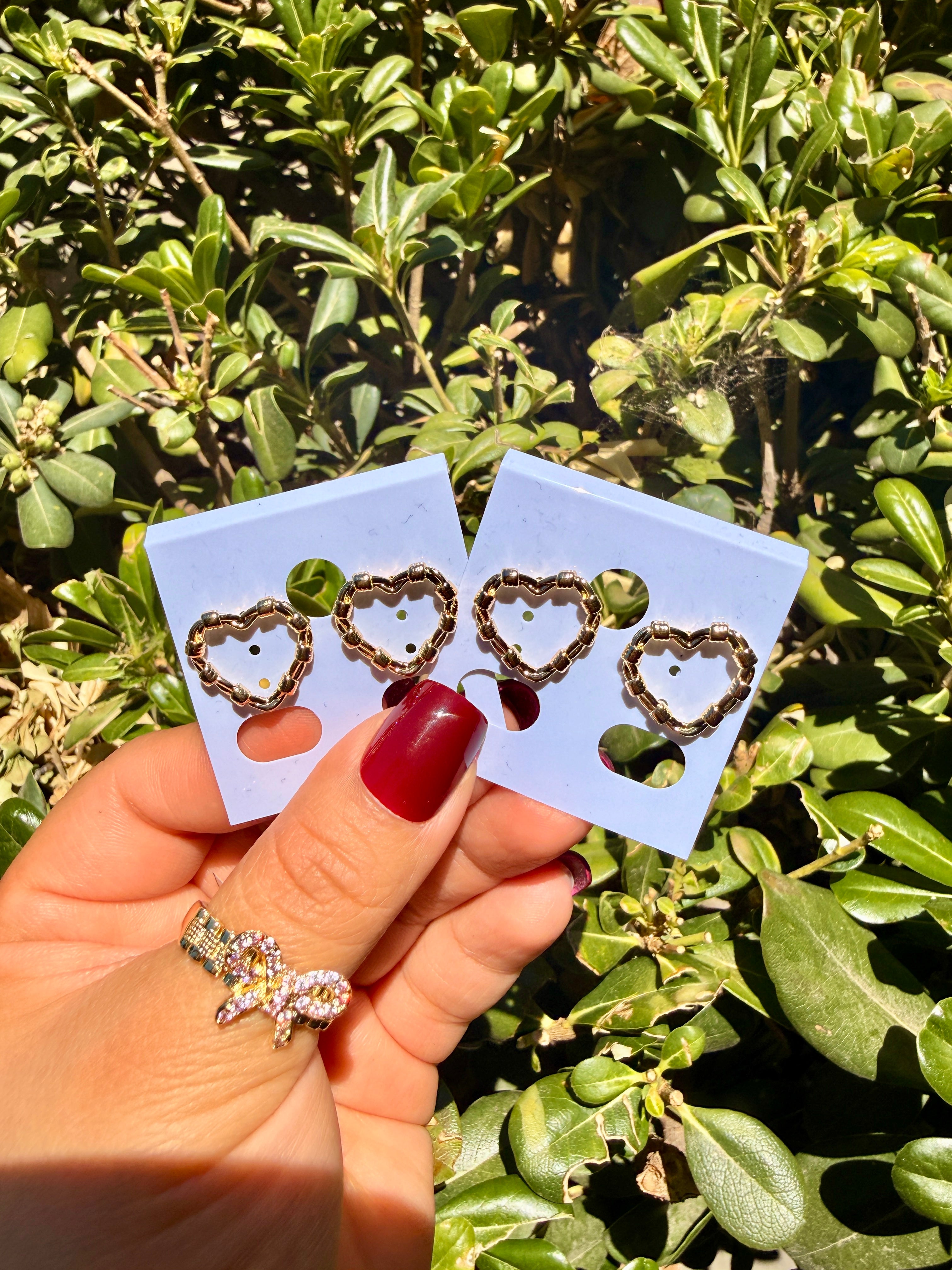 Heart chain earrings