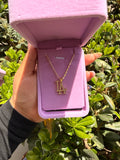 Small “LA” bling necklace