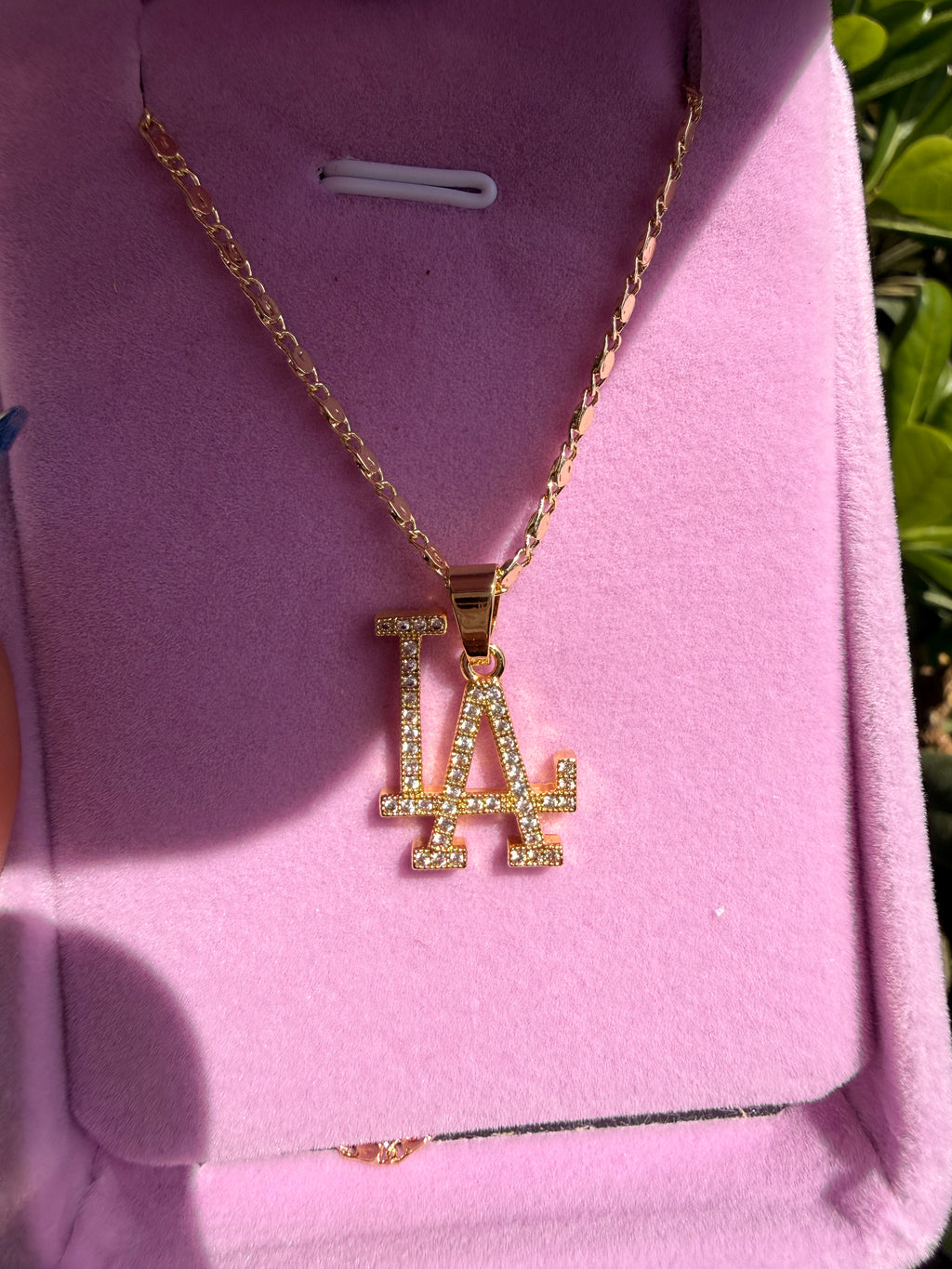 Small “LA” bling necklace