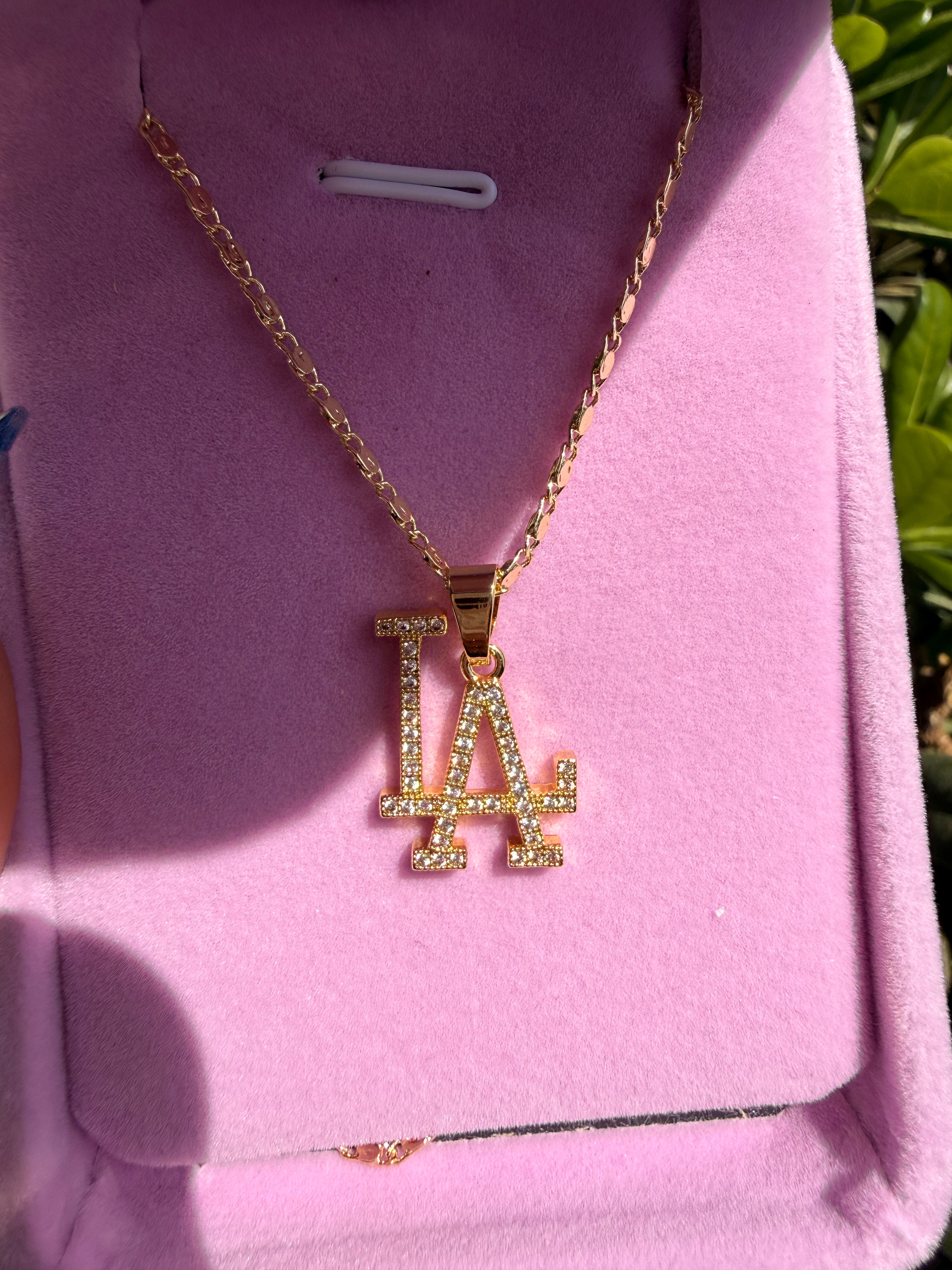 Small “LA” bling necklace