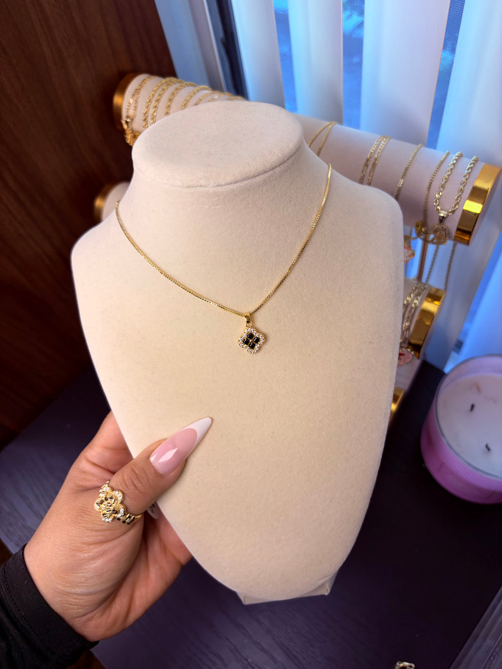 Black clover necklace