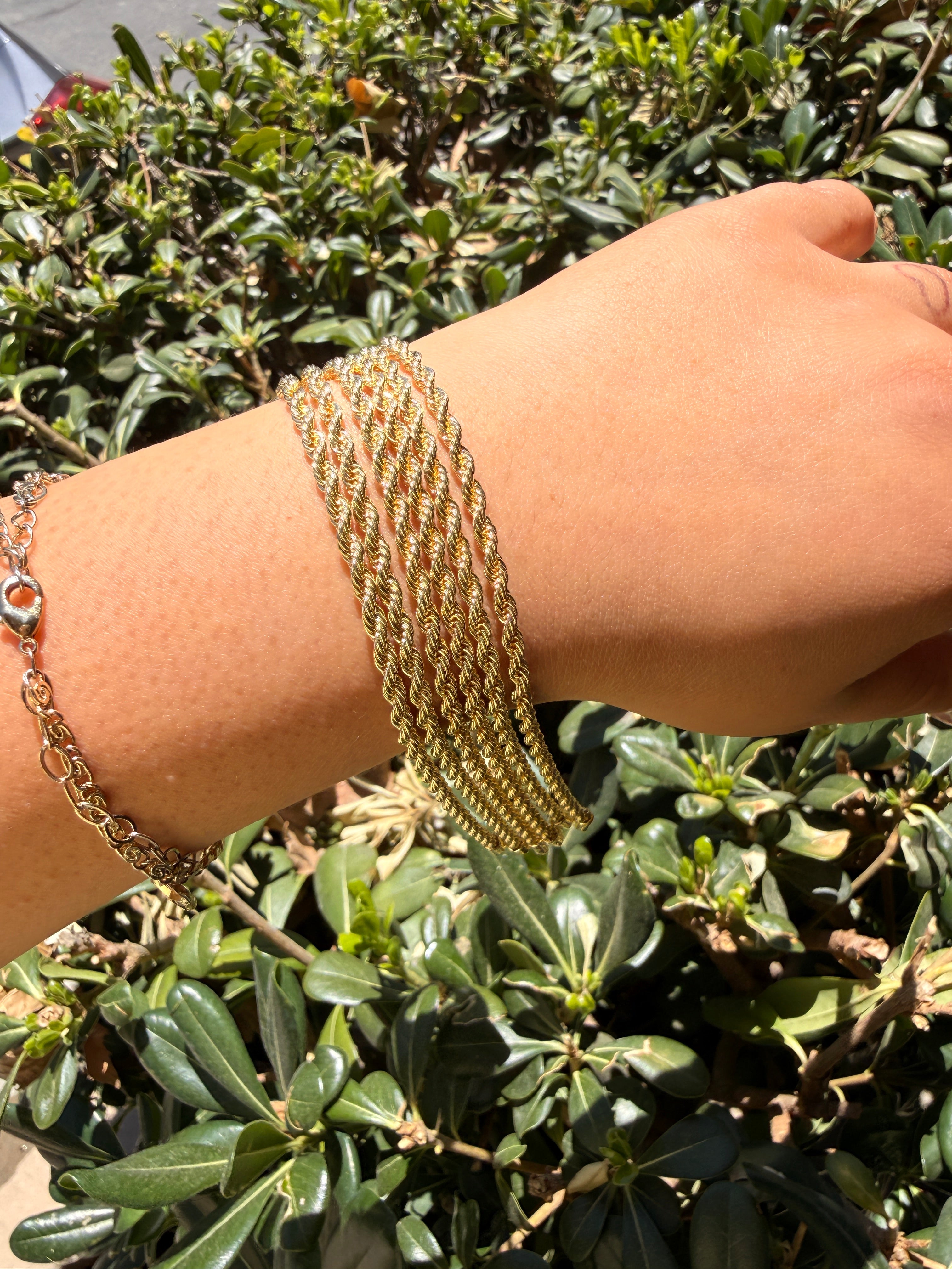 Twisted Rope Gold Bracelet for Men