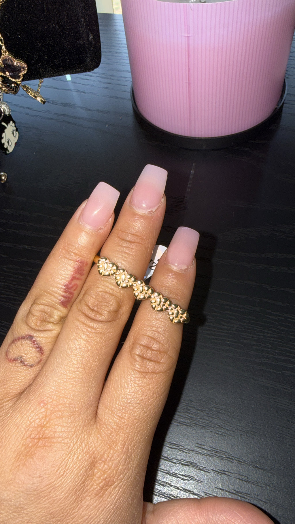 Double finger heart ring