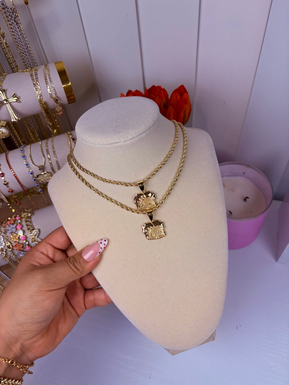 Bb Face Necklace