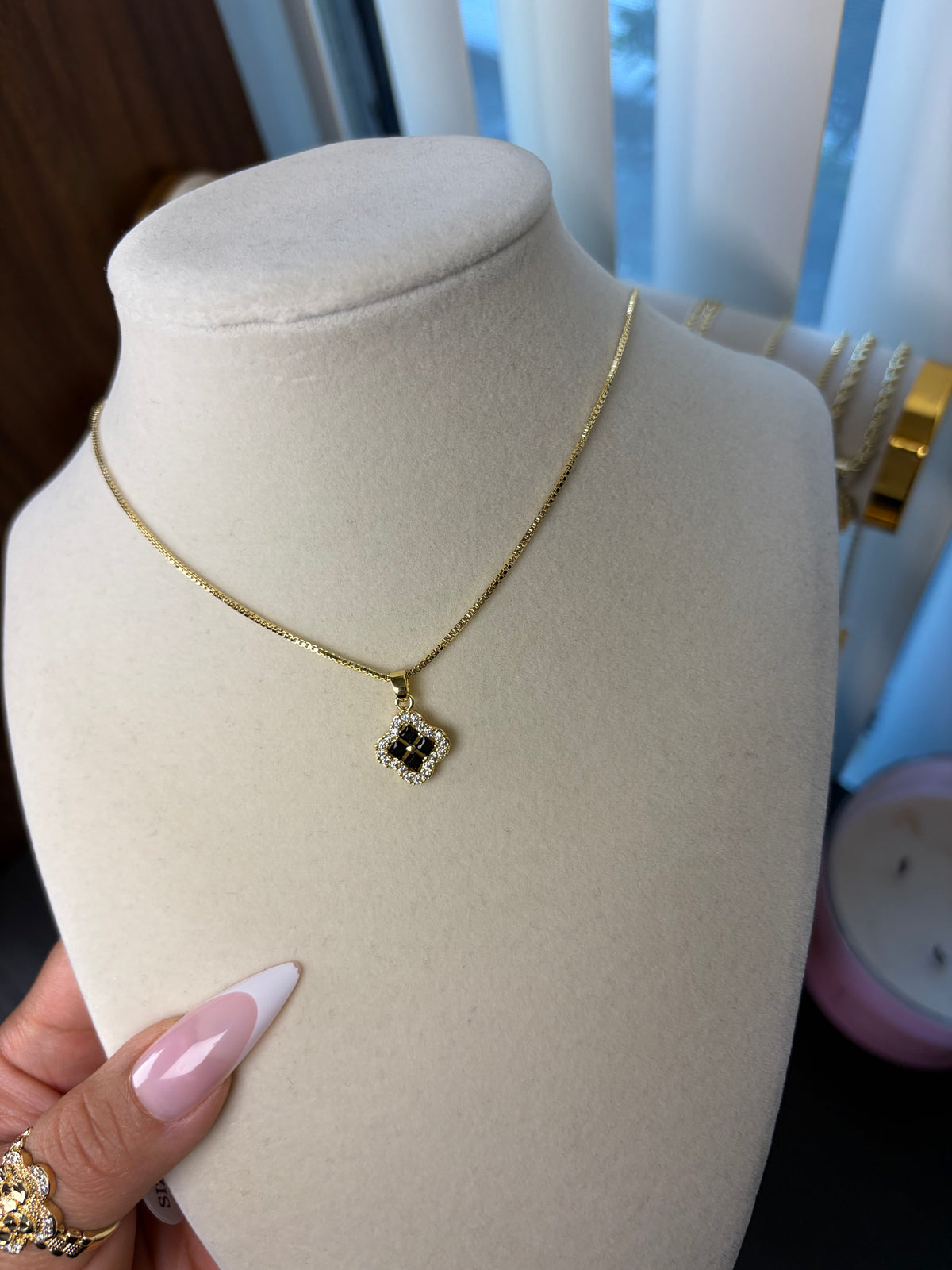 Black clover necklace