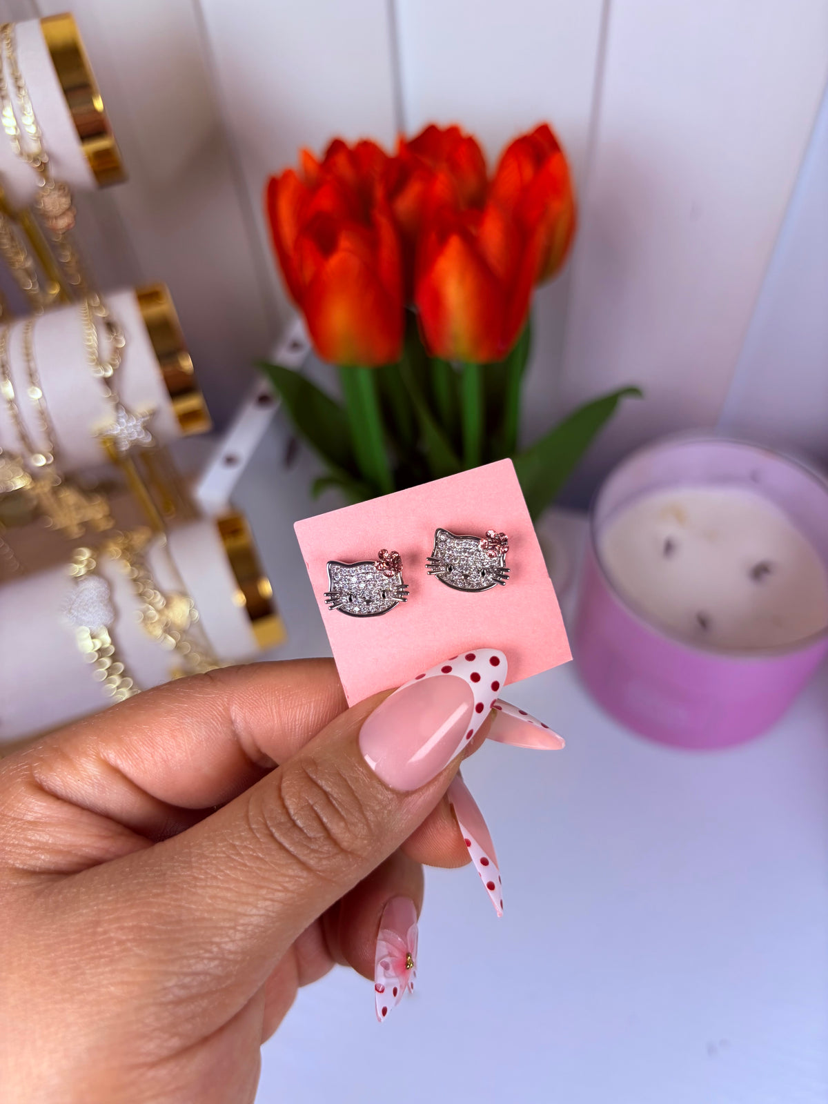 HK diamond studs (SILVER)