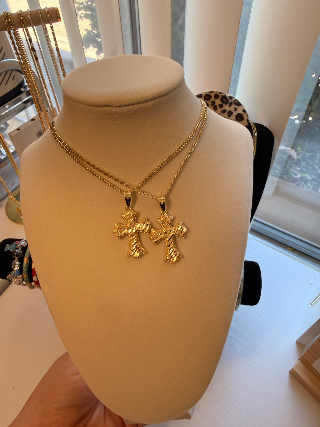 Cross nugget necklace