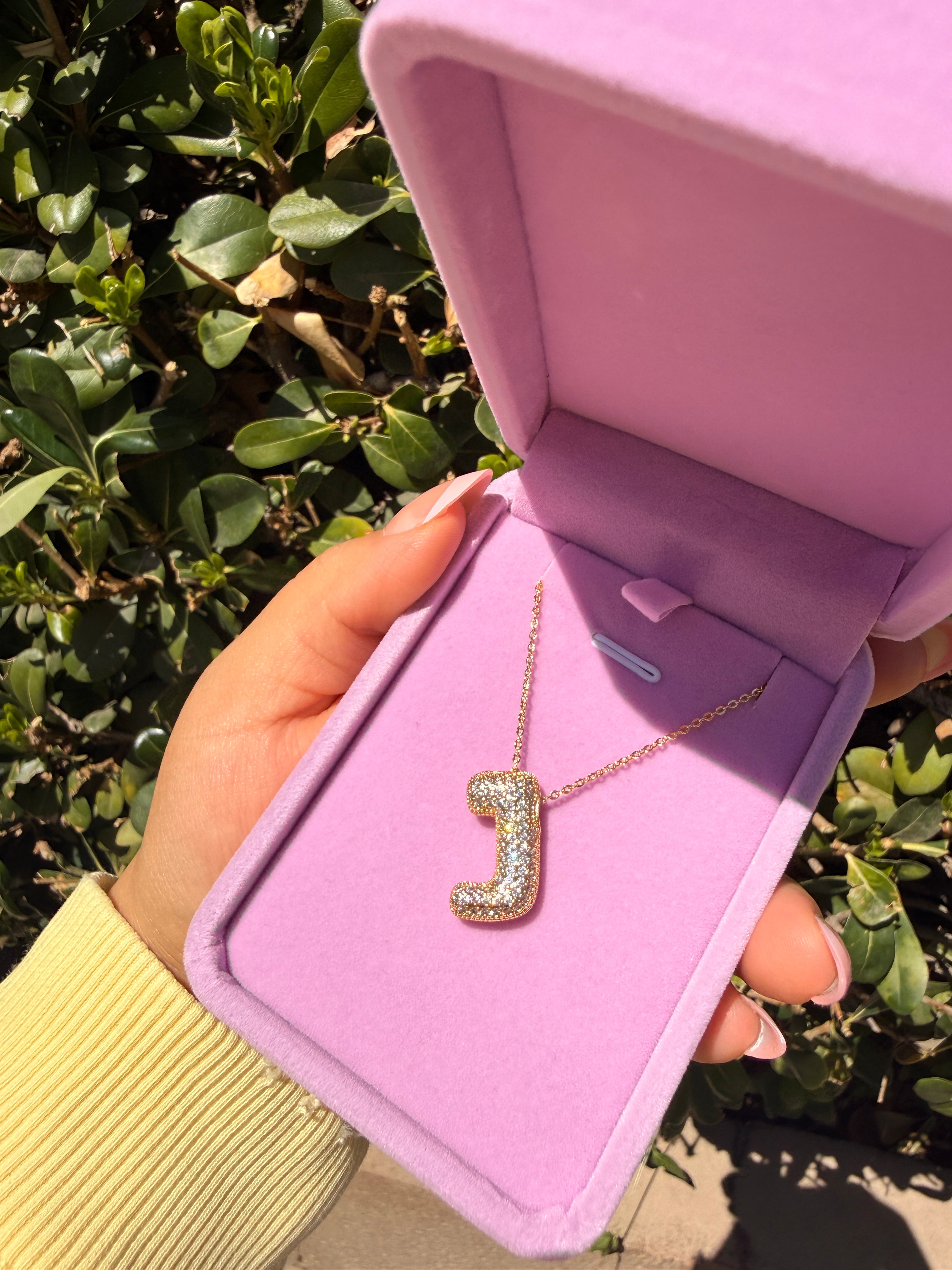 Chunky studded initial necklace