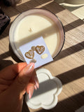 Heart butterfly nugget earrings