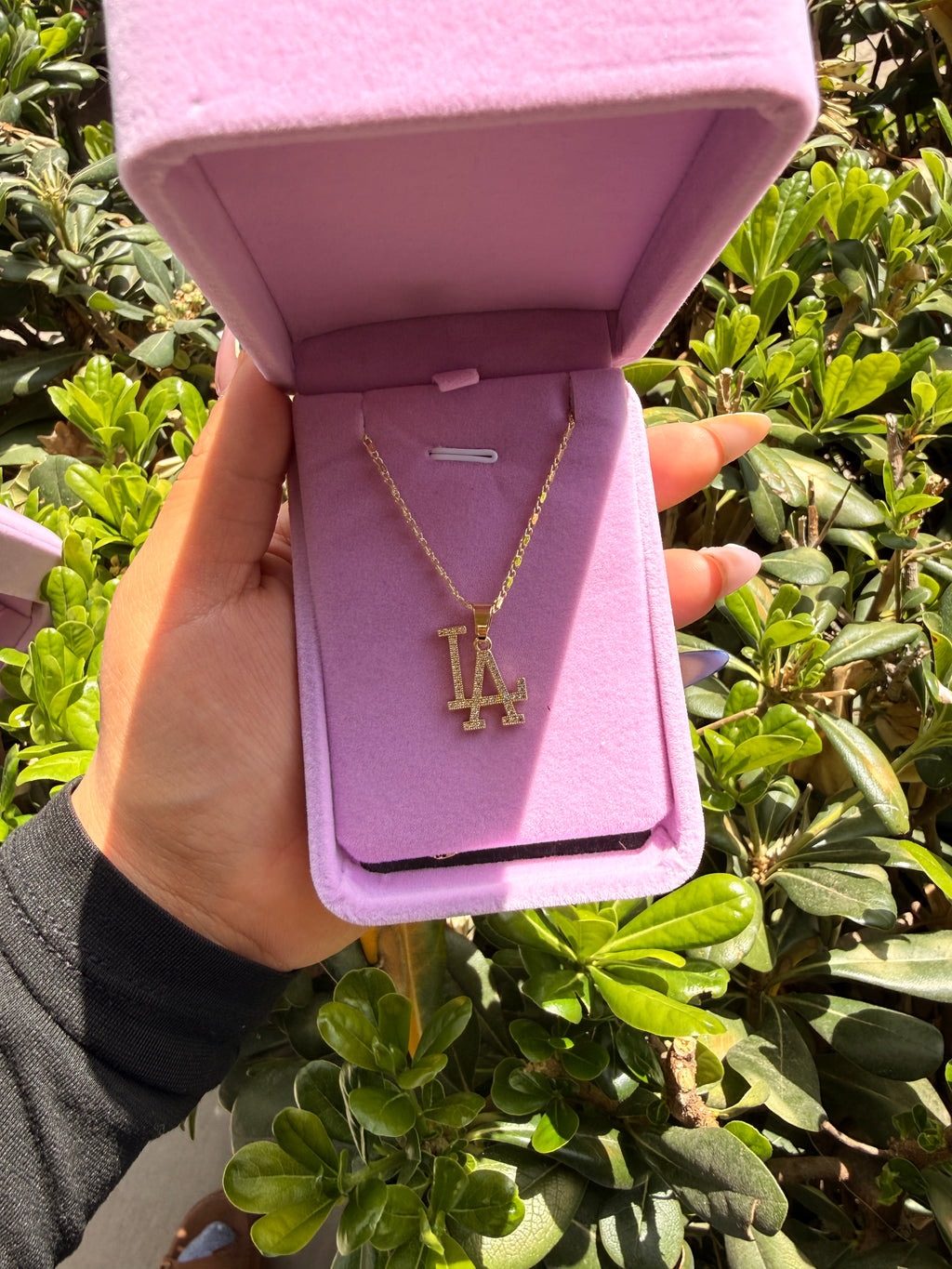 Small “LA” bling necklace