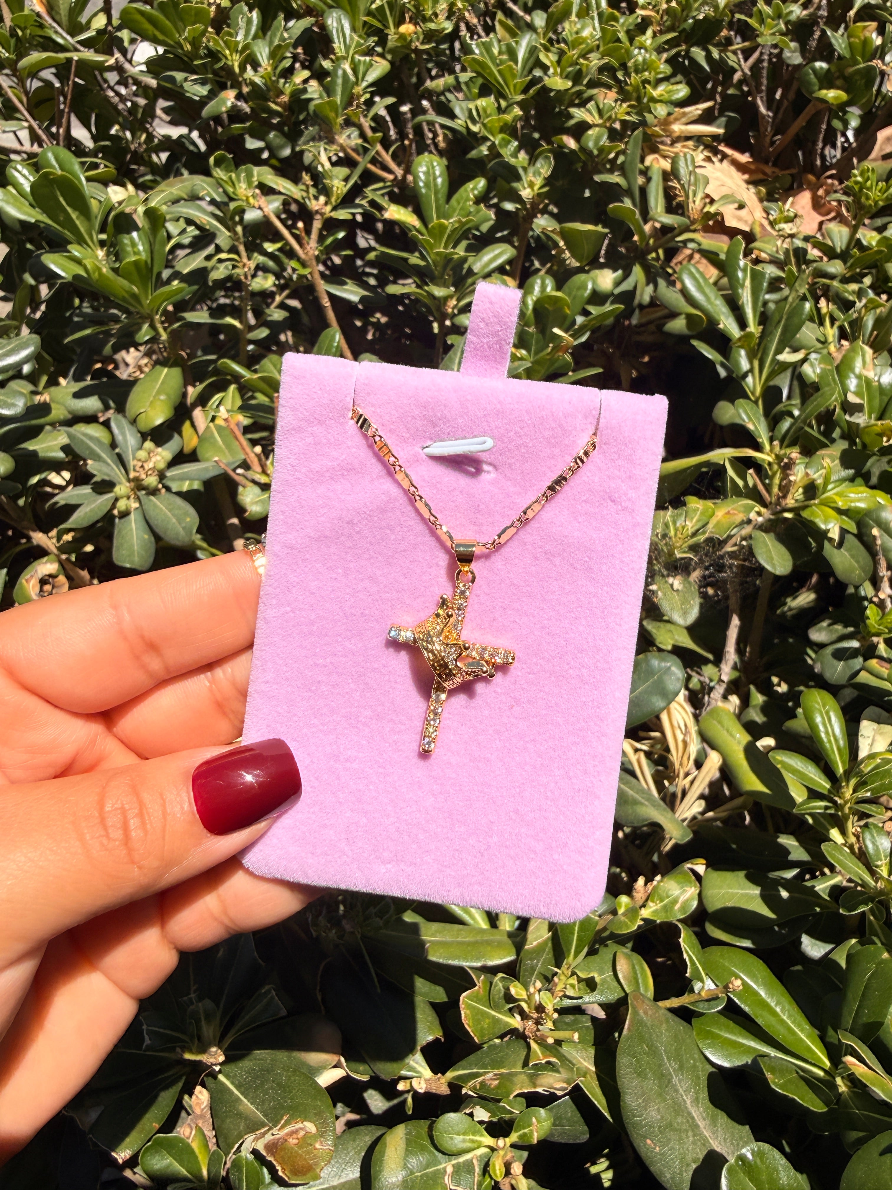 Crown cross necklace