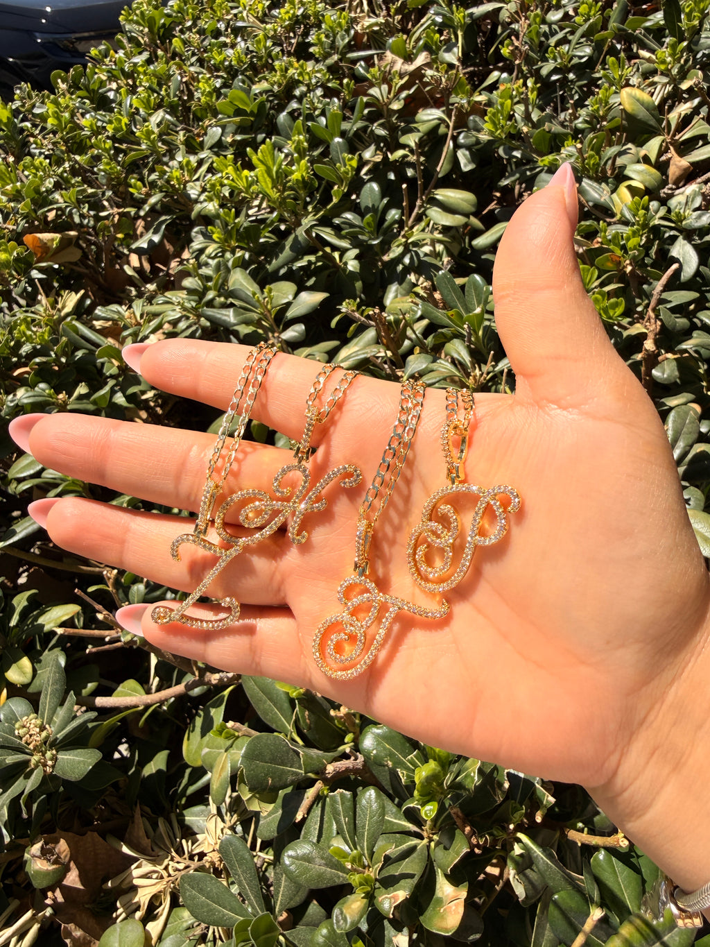 Cursive initial necklace