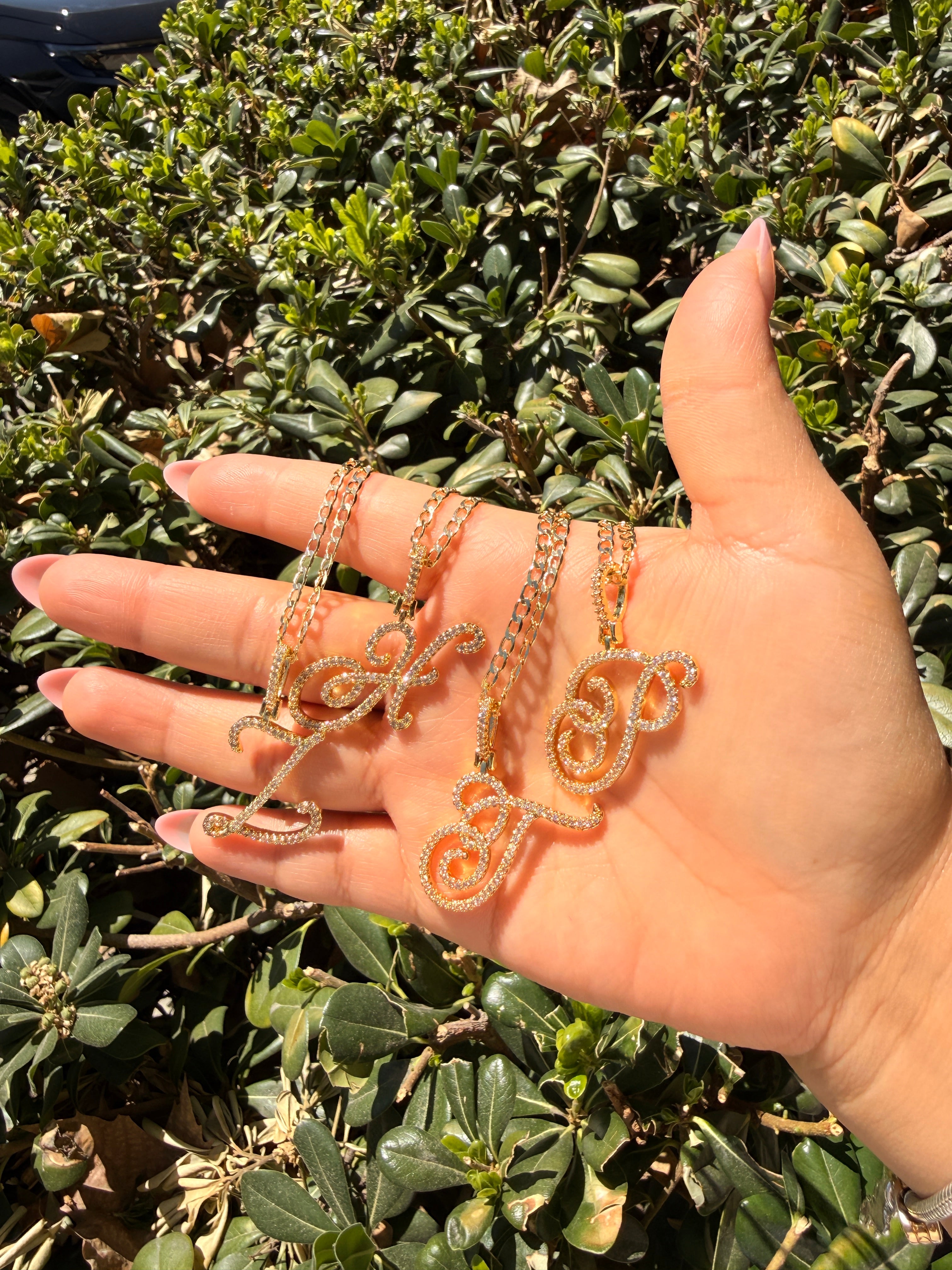 Cursive initial necklace