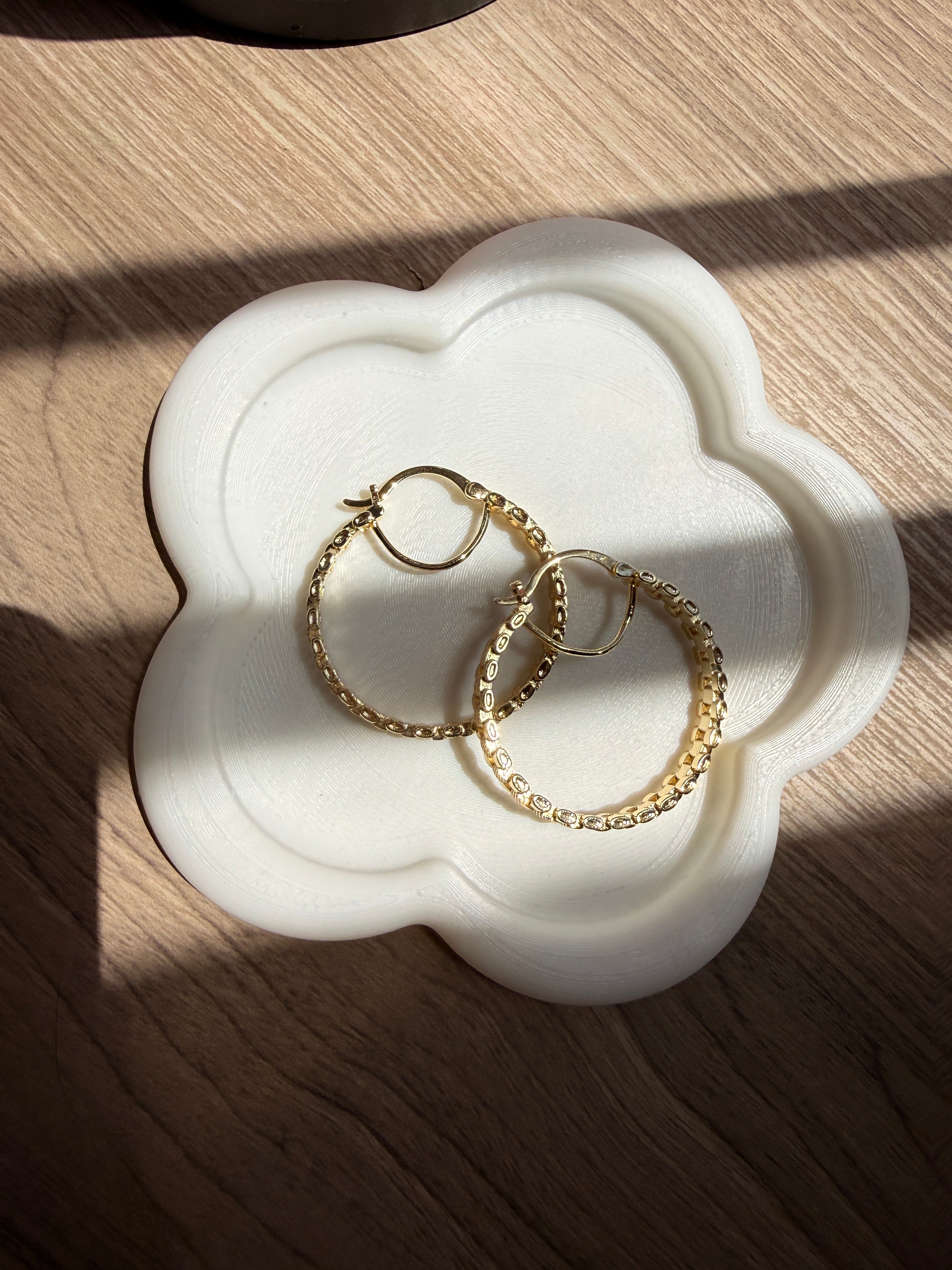 Textured Chain Hoops