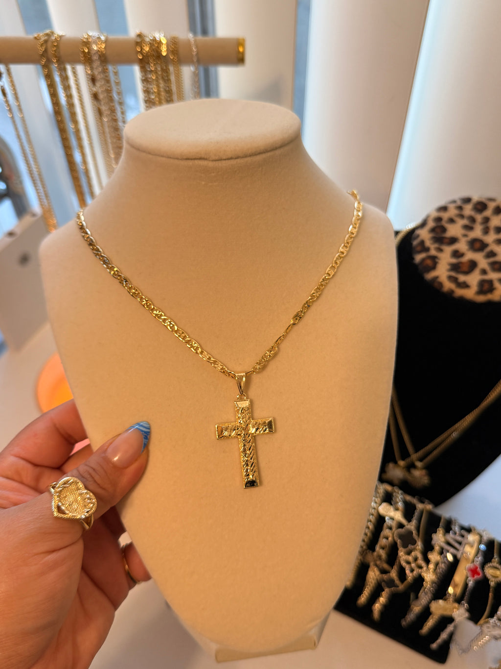 Cross nugget necklace