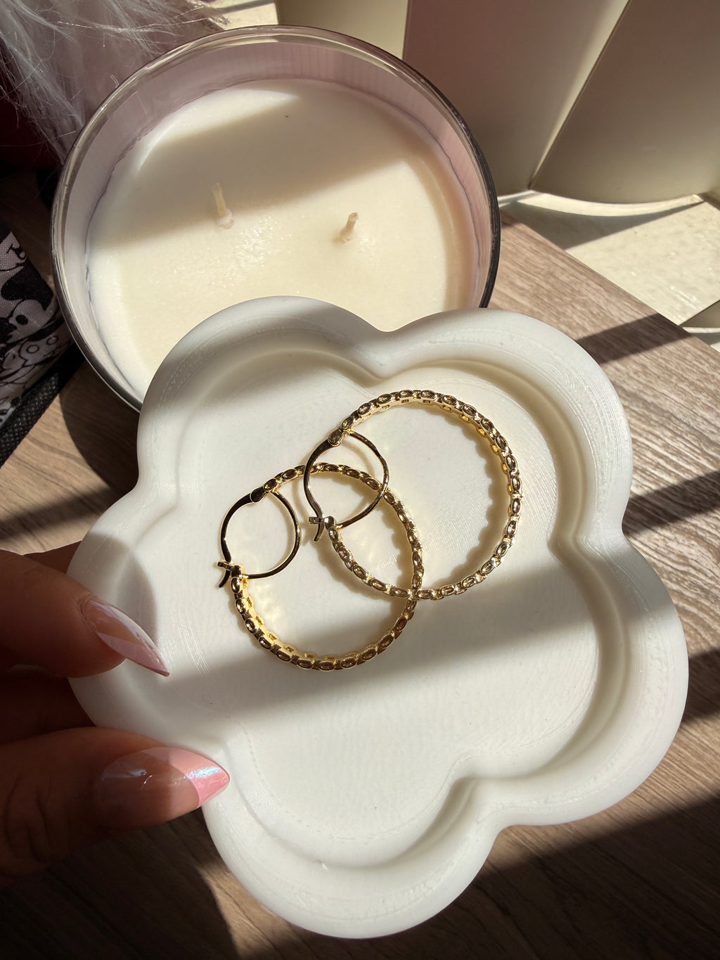 Textured Chain Hoops