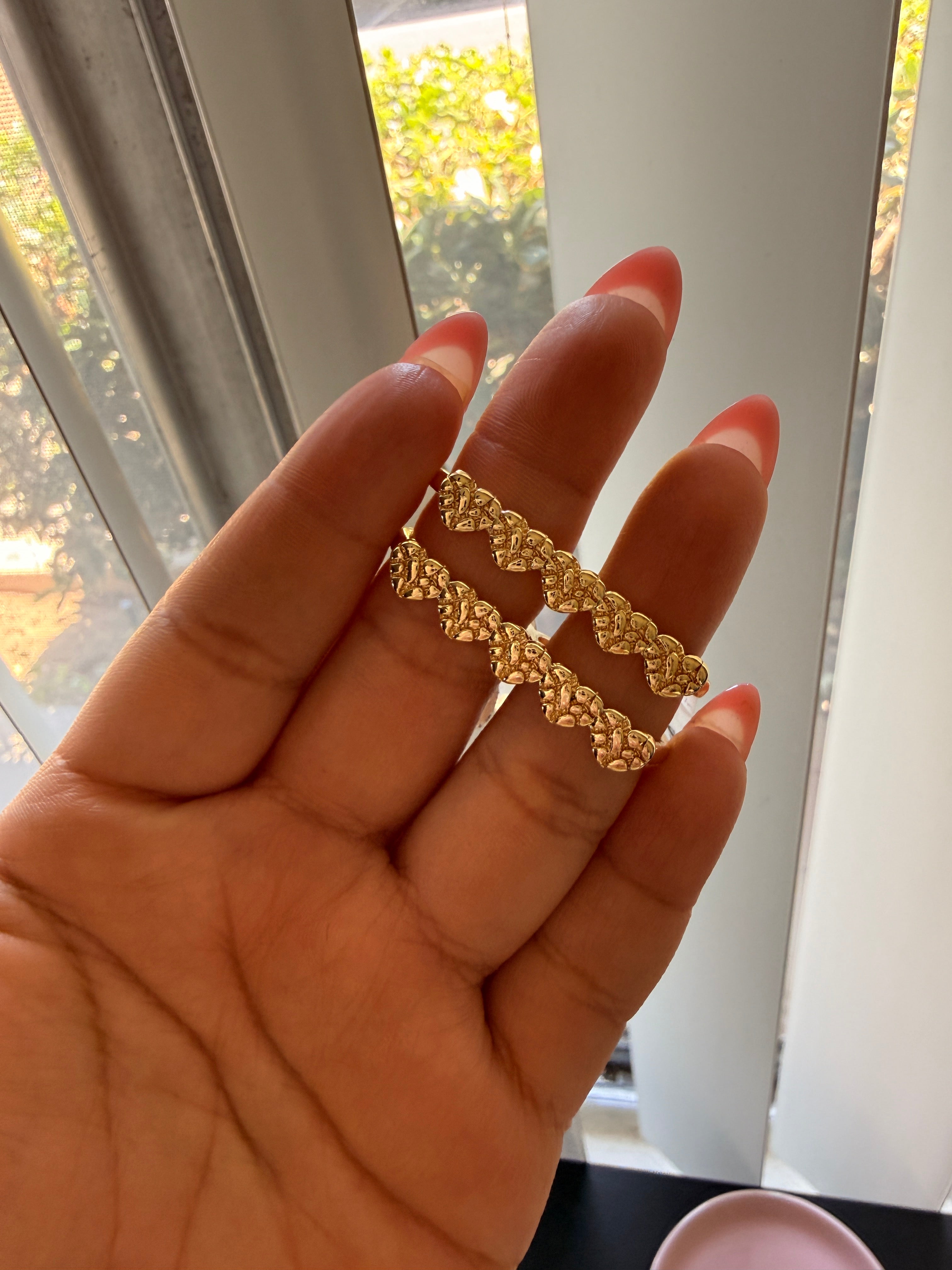 Double finger heart ring