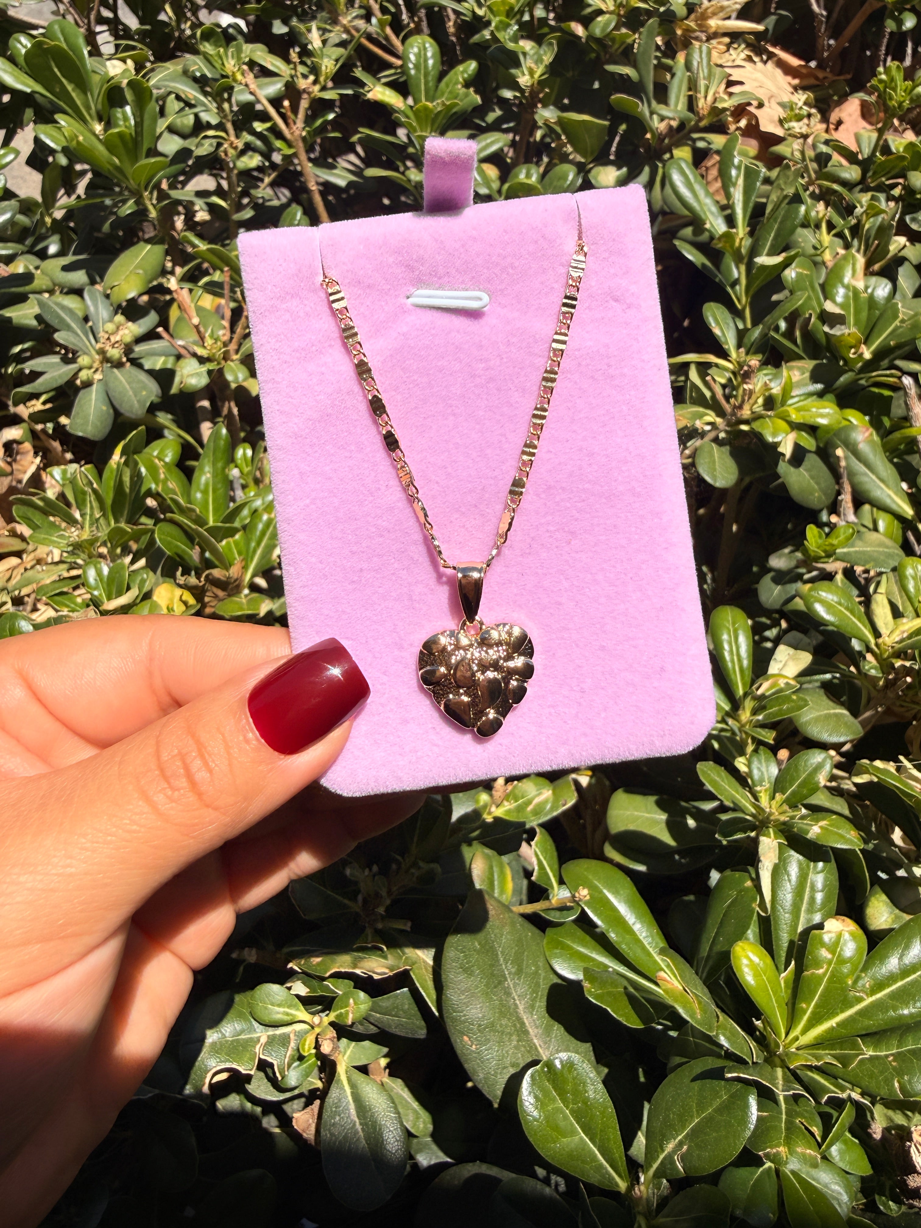 Heart nugget necklace