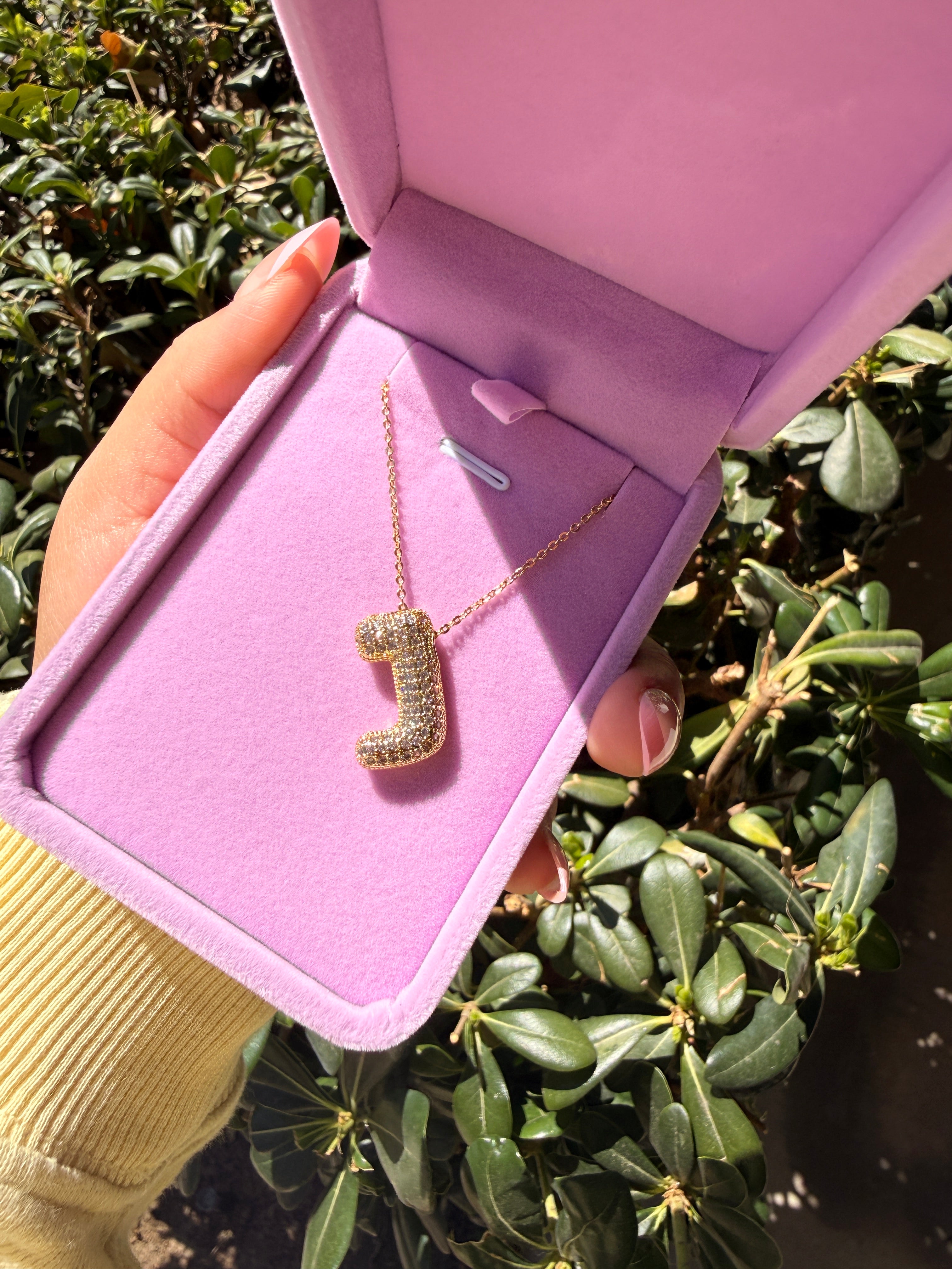 Chunky studded initial necklace