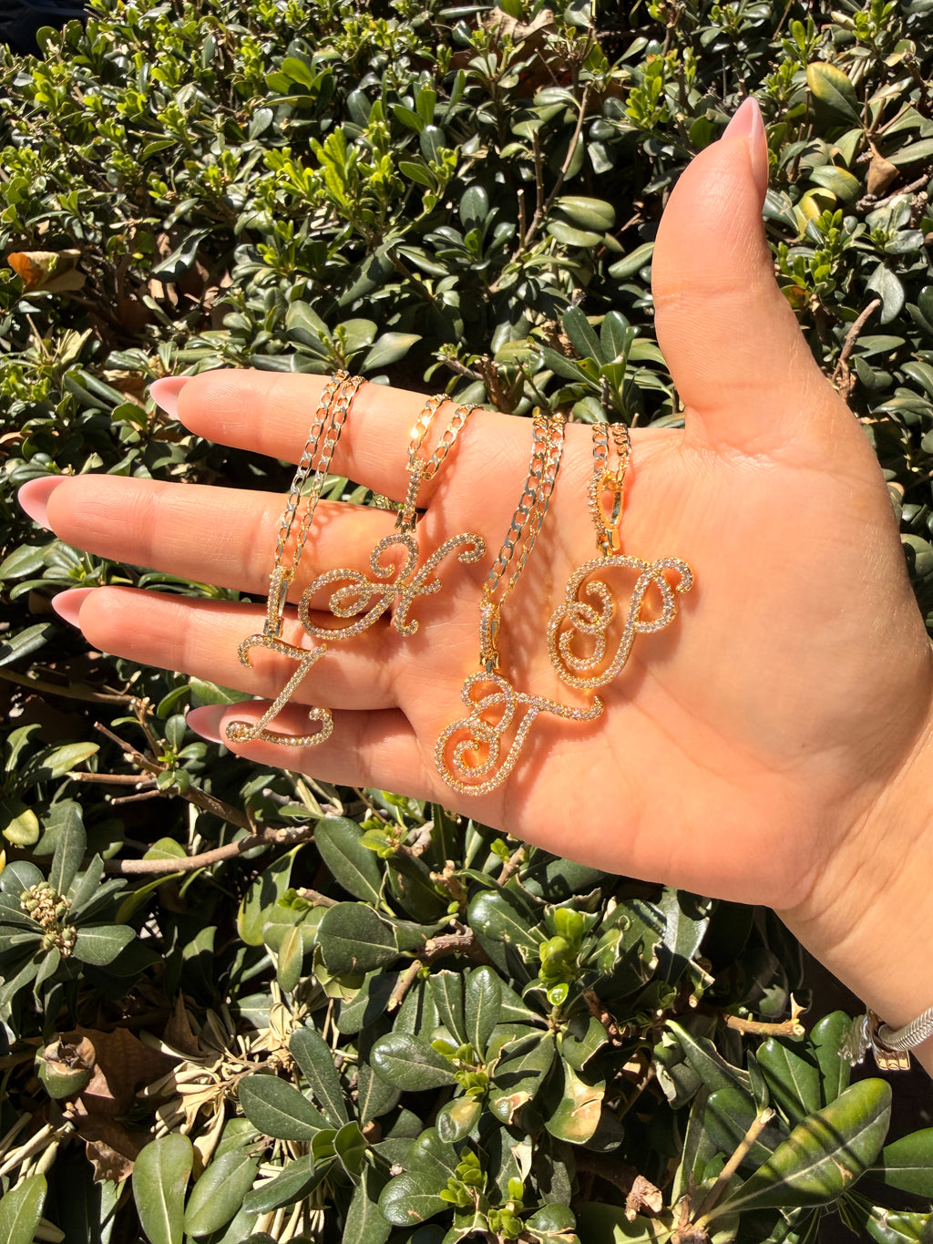 Cursive initial necklace