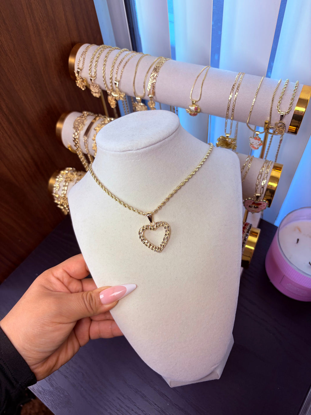 Heart nugget necklace