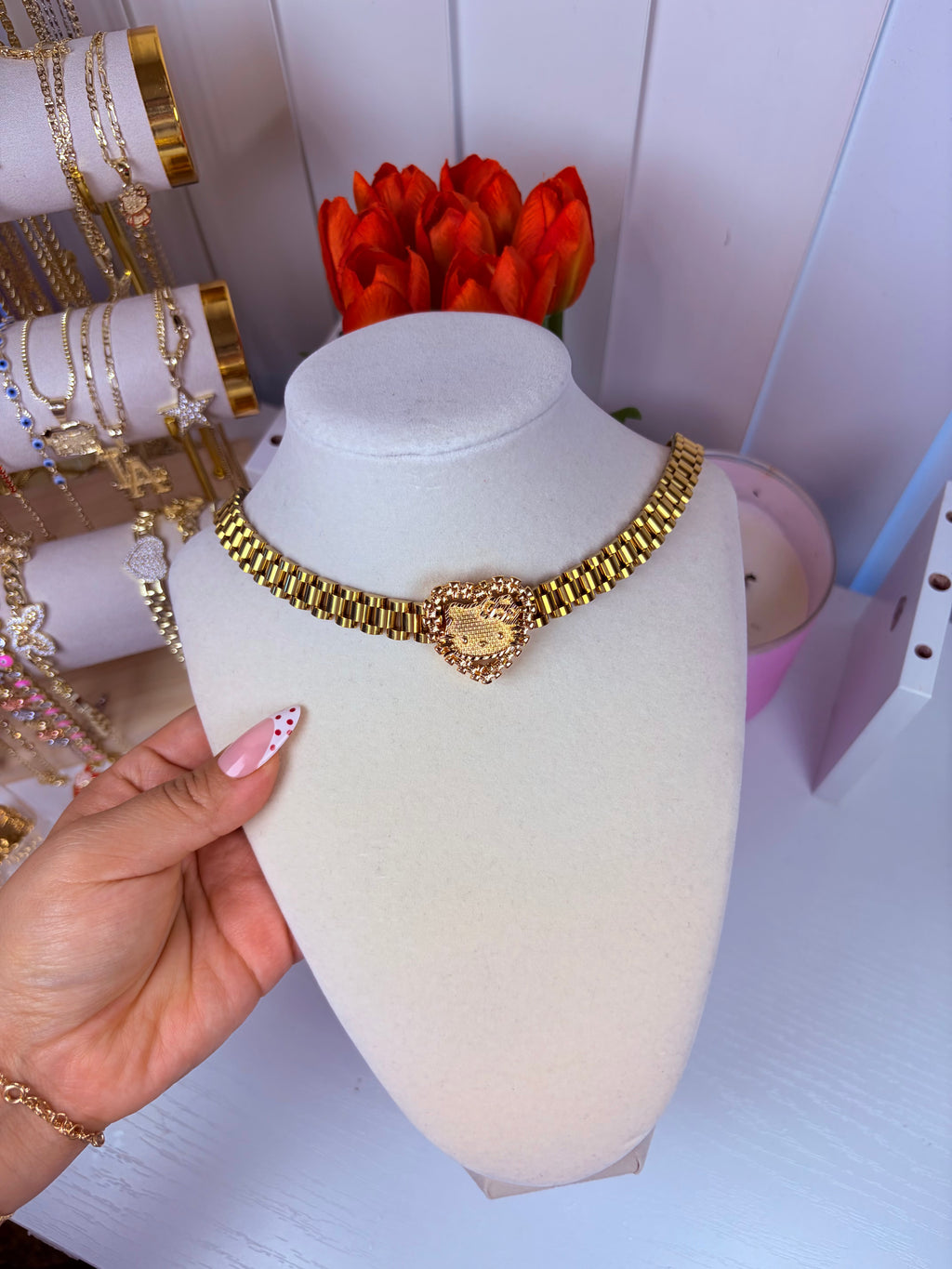 HK Rollie necklace 20” (ALL GOLD)