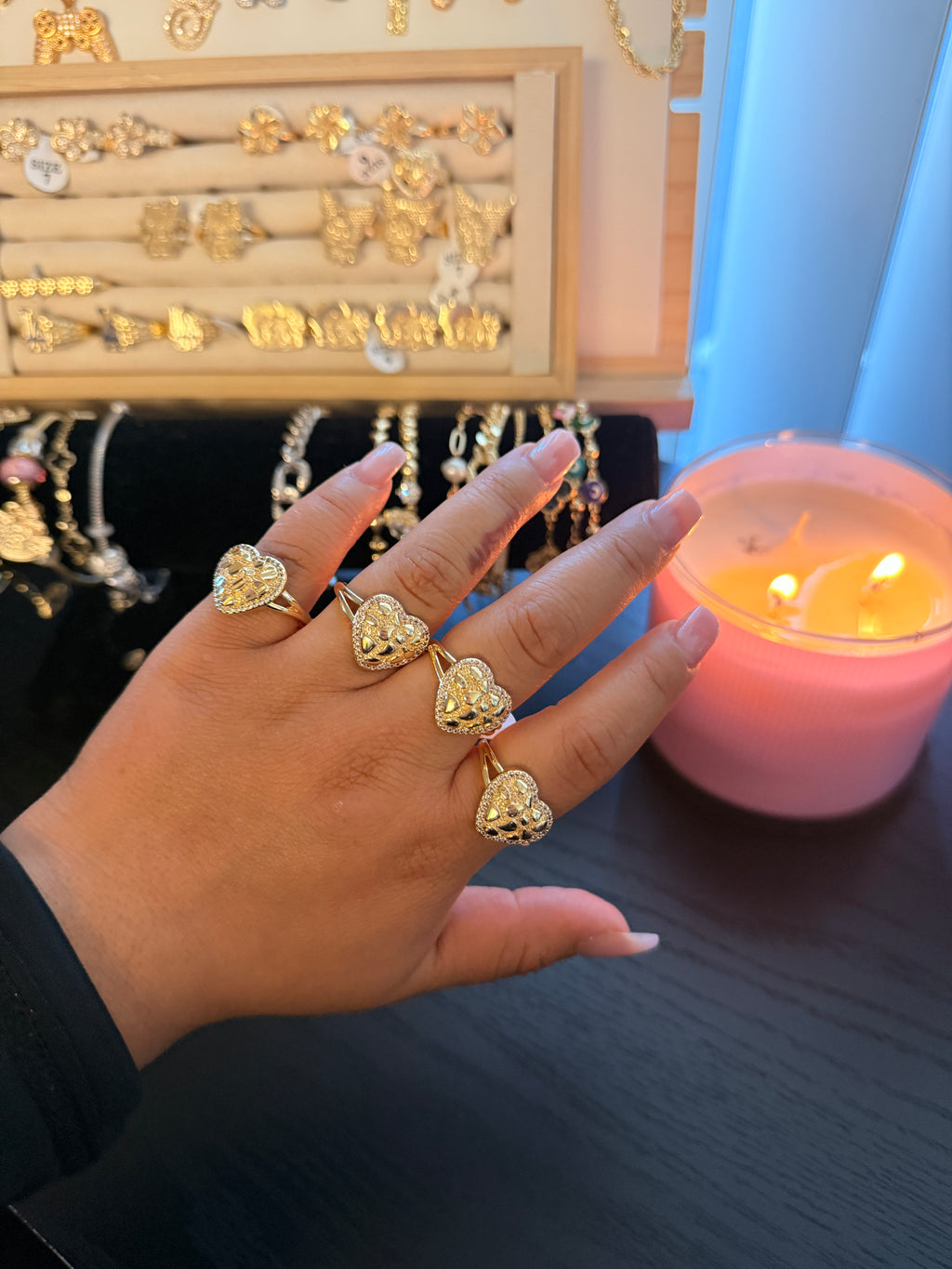 Heart nugget ring