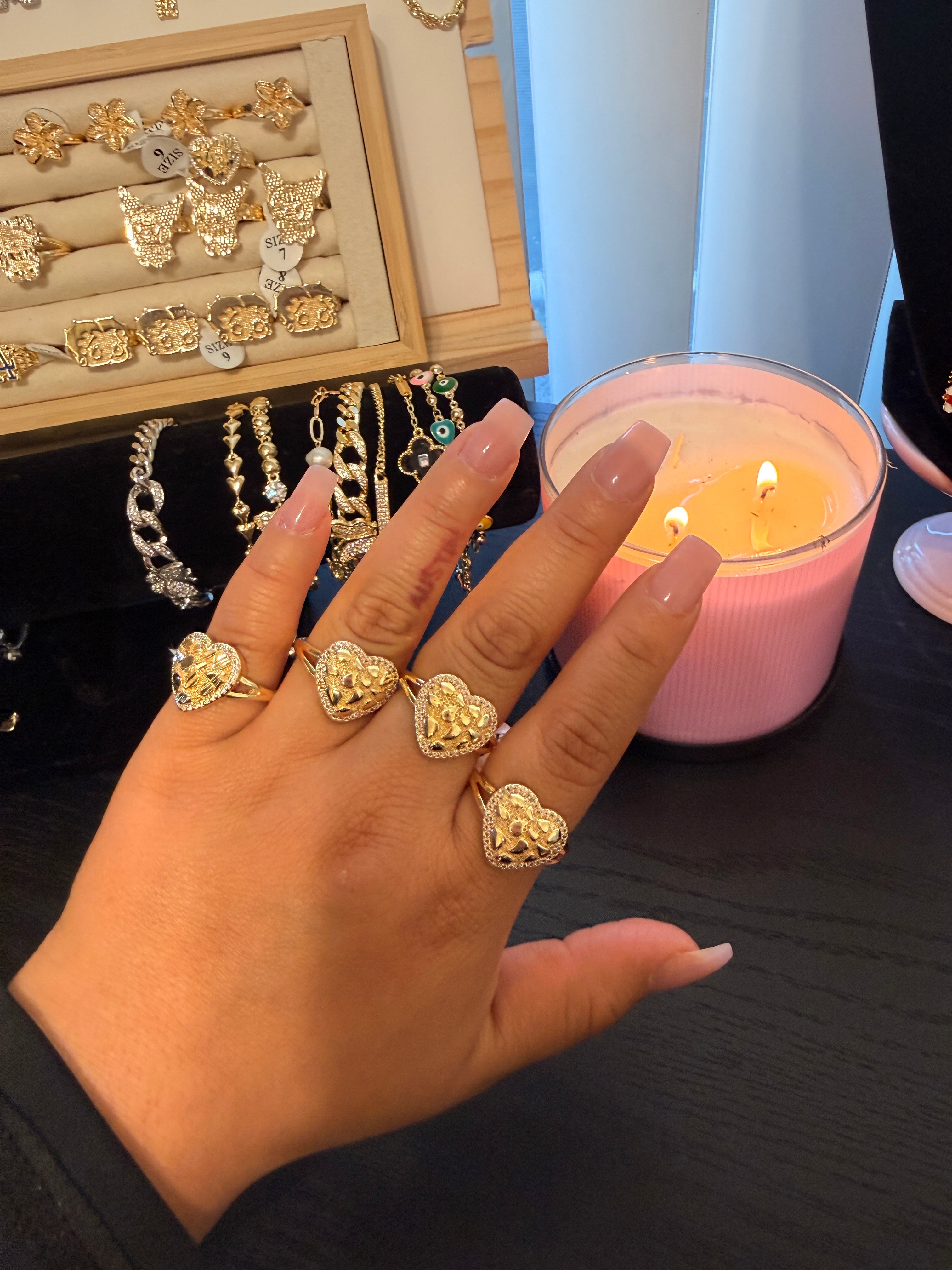 Heart nugget ring